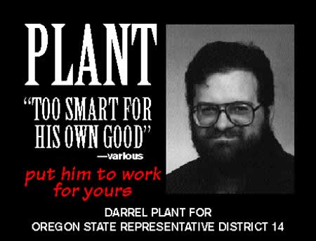 1994 Darrel Plant campaign ad: 'Too Smart for His Own Good. Put Him to Work for Yours'